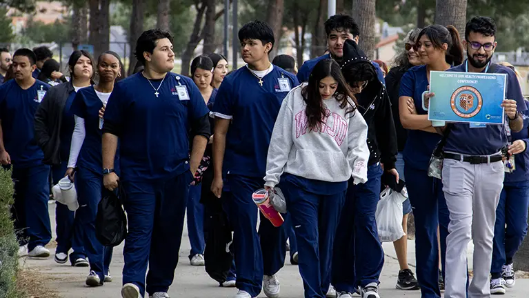 Students arriving at Reach Out 26